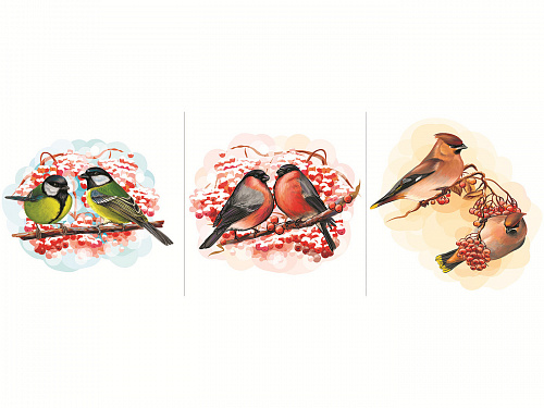 Наклейки декоративные Снегири Наклейки декоративные Снегири snegiri